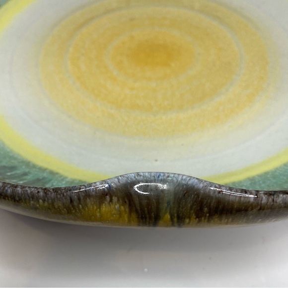 Vtg Karlsruher Mayolika Spritzdekor Vibrant Art Deco Ceramic Dish and Plate - Picture 6 of 13